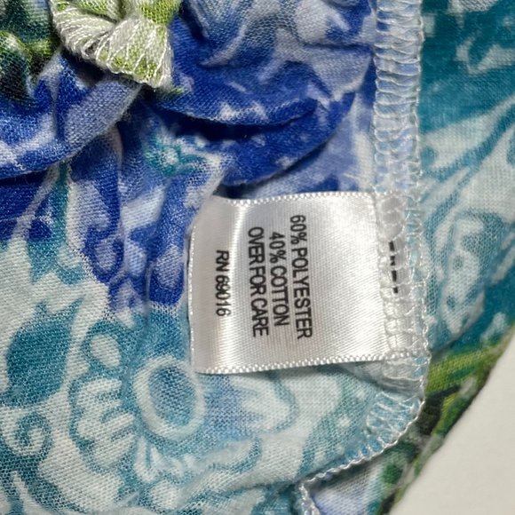 Relativity Womens SHEER Floral Print Sht Sl. Top sz L NWOT - Picture 4 of 4